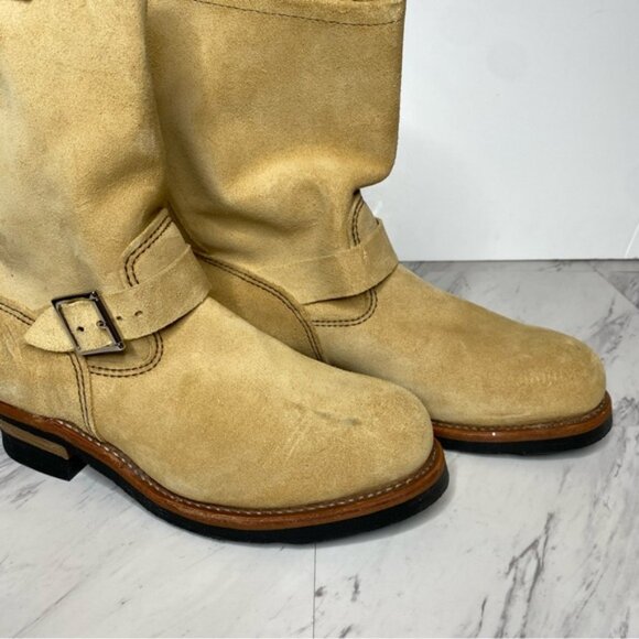 Red Wing Tan Suede Engineer Boot 10 - Picture 12 of 16